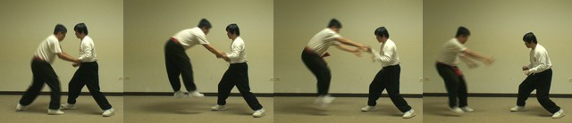 Fajin (fajing, fa jin) during Tai Chi Chuan (Taijiquan, Taichi Chuan) push hands